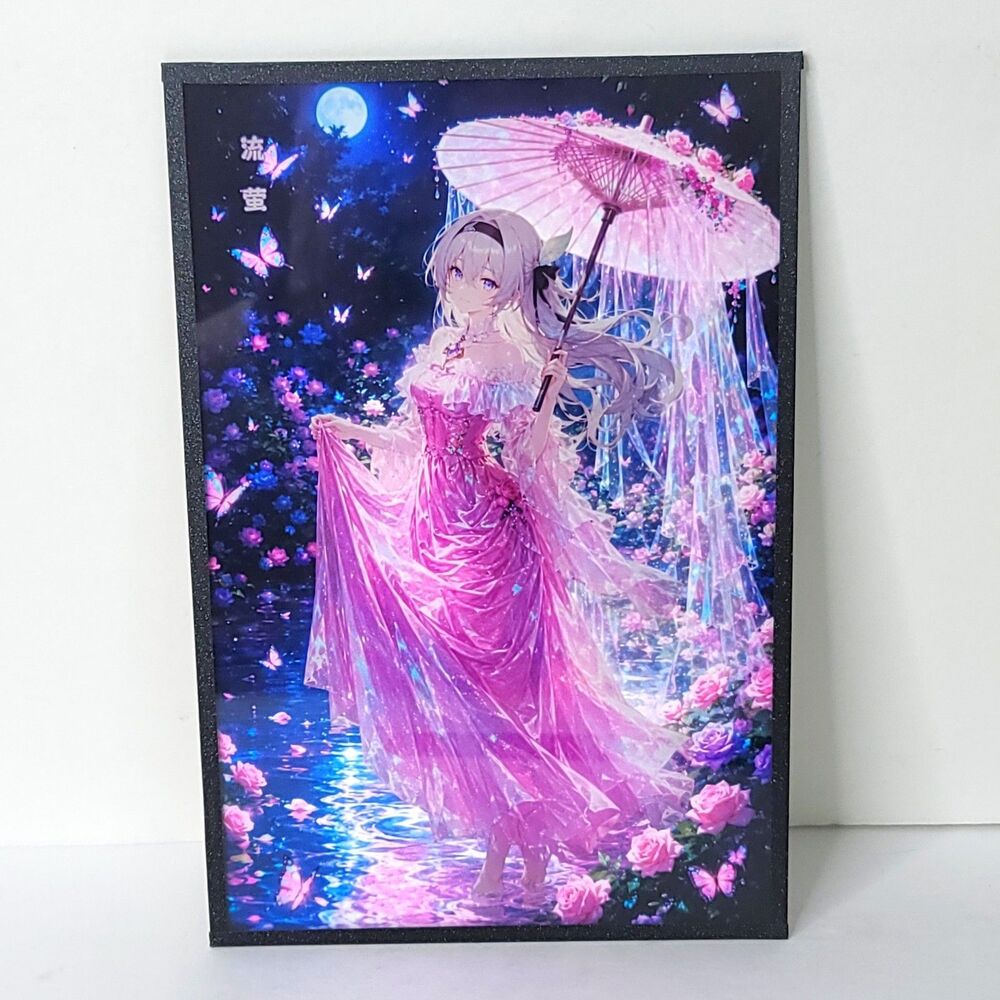 Firefly Pink Umbrella Waifu Card Anime Girl Wall Art Oversized Board A5